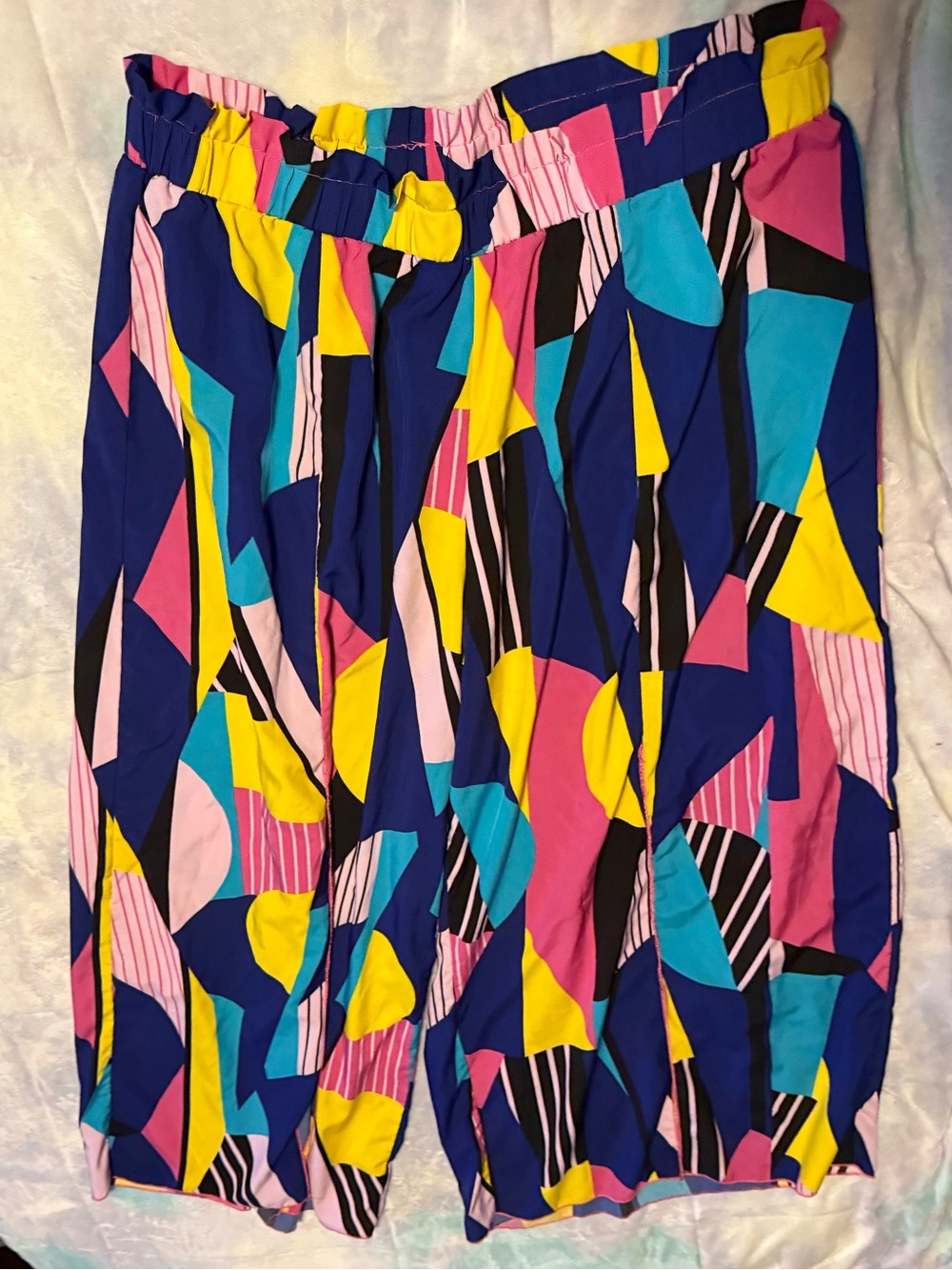 SHEIN Multicolor Geometric pants Pink, Yellow, Blue
